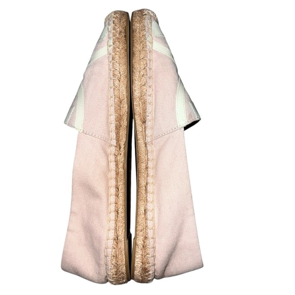 Tory Burch Pale Pink Canvas White Patent Leather Espadrilles Jute Sole Size 11 - Picture 5 of 8